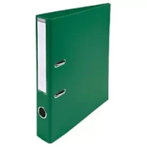 Exacompta Prem Touch Lever Arch File 53553E 55mm PVC, Cardboard 2 ring A4 Green Pack of 10