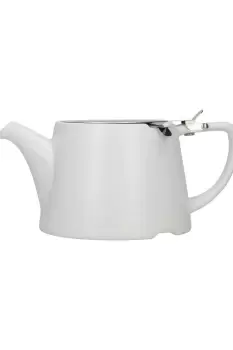 Ceramic Oval Teapot, Satin White, 750ml Gift Boxed
