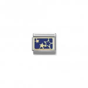 Composable Classic Plates Steel Enamel Gold Stars Blue Plate Link 030284/44