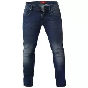 Duke Mens Ambrose King Size Tapered Fit Stretch Jeans (48R) (Vintage Blue)