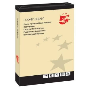 5 Star Coloured Copier Paper Multifunctional Ream-Wrapped 80gsm A4 Yellow 500 Sheets