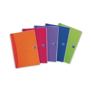 Oxford A5 Office Translucent 180 Pages 90gsm Wirebound Polypropylene Cover Smart Ruled Notebook Assorted Colours Pack 5
