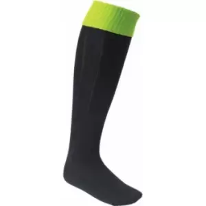 Carta Sport Boys Football Socks (3 UK-6 UK) (Black/Fluorescent Lime)