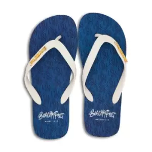 BeachyFeet Mens Banus Flip Flops (9 UK-10 UK) (Blue/White)