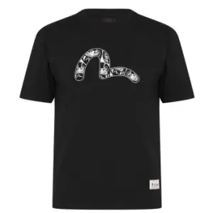 EVISU Slogan Daicock T Shirt - Black