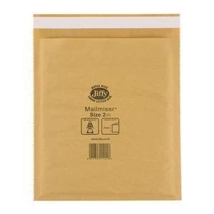 Original Jiffy Mailmiser Size 2 Protective Envelopes Bubble lined 205x245mm Gold Pack of 100 Envelopes