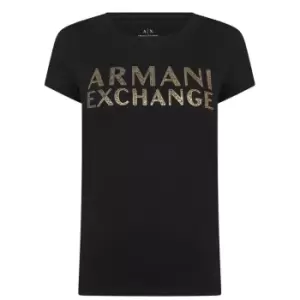 Armani Exchange Leo Logo Tee Womens - Black