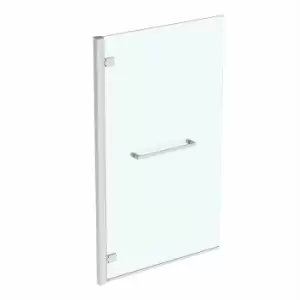 I.Life Hinged lh Bathscreen with Towel Rail 1500mm High x 900mm Wide 8mm Glass - Bright Silver - Ideal Standard