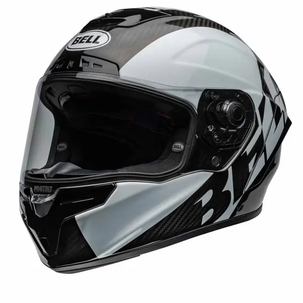 Bell Race Star DLX Flex Offset Gloss Black White Full Face Helmet Size XL