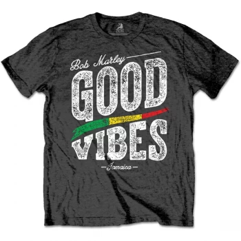 Bob Marley - Good Vibes Unisex Small T-Shirt - Grey