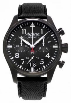Alpina Mens Startimer Pilot Chronograph Quartz AL-372B4FBS6 Watch