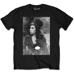 Amy Winehouse - Flower Portrait Unisex XX-Large T-Shirt - Black