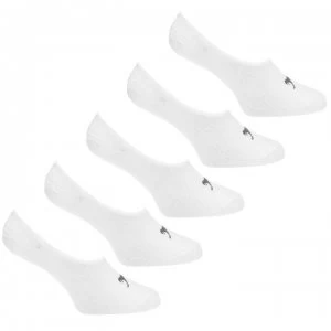 Slazenger 5 Pack Invisible Socks Mens - White