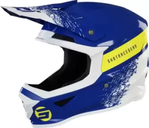 Shot Furious Roll Motocross Helmet, blue-yellow, Size XL, blue-yellow, Size XL