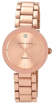 Anne Klein Womens Rose Gold Tone Bracelet Rose Gold Dial AK/ Watch