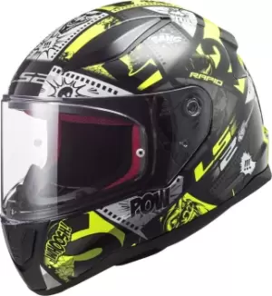 LS2 FF353 Rapid Mini Vignette Kids Helmet, black-yellow Size M black-yellow, Size M