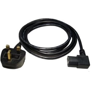 UK Mains to Right-Angled IEC Kettle 1.8m Black OEM Power Cable