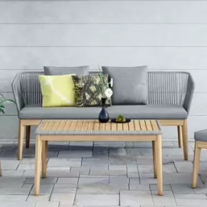 Harbour Lifestyle - Bello Wooden Sofa Set - Charcoal