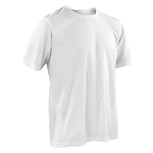 Spiro Mens Quick-Dry Sports Short Sleeve Performance T-Shirt (L) (White)