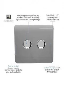 Trendiswitch 2G LED Dimmer Switch Warm Grey