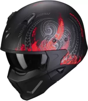 Scorpion Covert-X Tattoo Helmet, black-red, Size XL, black-red, Size XL