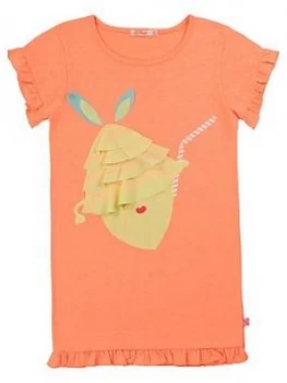 Billieblush Girls Lemon Applique Short Sleeve T-Shirt Dress - Peach, Size 2 Years, Women