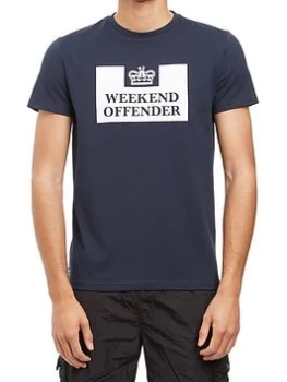 Weekend Offender Printed T-Shirt - Navy, Size L, Men