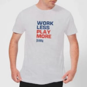 Plain Lazy Work Less Play More Mens T-Shirt - Grey - XXL