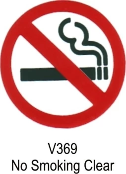 Outdoor Vinyl Sticker Transparent No Smoking Symbol CASTLE PROMOTIONS V369
