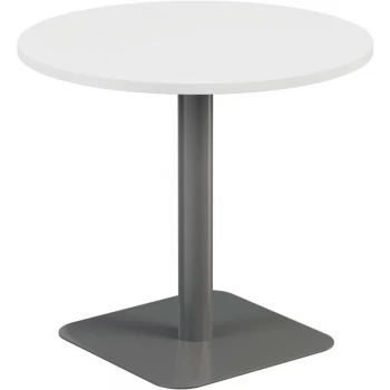 800MM Circular Mid Contract Table - Silver/White