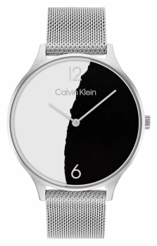 Calvin Klein 25200007 Black and White Dial Stainless Steel Watch