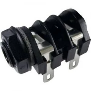 6.35mm audio jack Socket horizontal mount Number of pins 2 Mono Black Cliff CL1130A