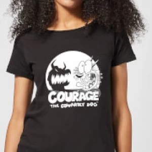 Courage The Cowardly Dog Spotlight Womens T-Shirt - Black - 4XL