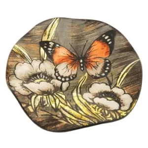 Amber Butterfly Round Dish Small