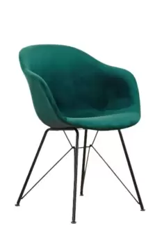 ''Valentina' Velvet Upholstered Dining Chair Single
