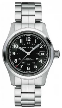 Hamilton Mens Khaki Field Auto Steel Strap Black Dial Watch