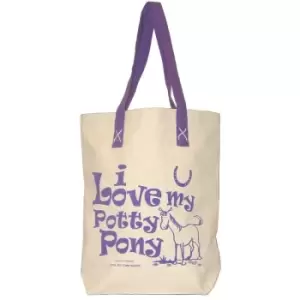 Horsey Girl Shopper Bag (38cm x 40cm x 10cm) (Violet) - Moorland Rider