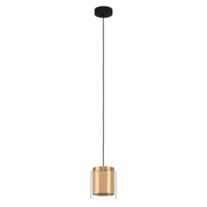 Eglo Brass And Clear Glass Single Pendant