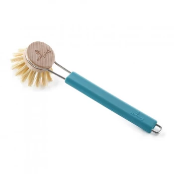 eco living Dish Brush with Replaceable Head - Natural Plant Bristles (FSC 100%) - blue