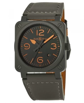 Bell & Ross BR 03-92 MA-1 Limited Edition Khaki Dial Leather Strap Mens Watch BR0392-KAO-CE/SCA BR0392-KAO-CE/SCA
