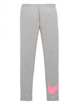 Nike Girls Nsw Favorites Swoosh Tight - Grey Pink