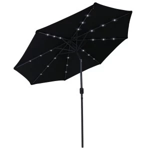 Charles Bentley 3.5m Round Garden Parasol with Solar LED Lights