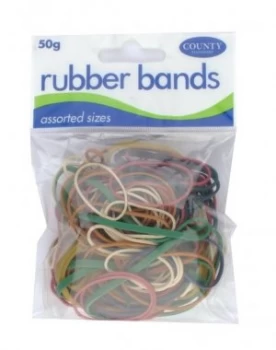 County Rubber Bands Coloured 50gm