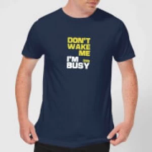 Plain Lazy Don't Wake Me Mens T-Shirt - Navy - XXL