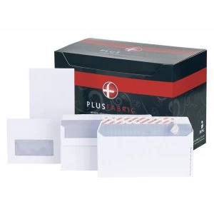 Plus Fabric DL Envelopes Wallet Self Seal 120gm2 White Pack of 500
