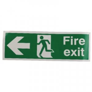 Blick Safety Sign Fire Exit Running Man Arrow Left 150x450mm Self-Adhesive E