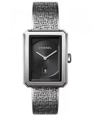 Chanel Boy-Friend Black Dial Stainless Steel Womens Watch H4878 H4878
