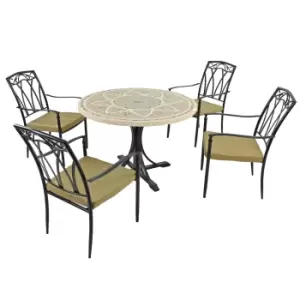 Montpellier 4 Seater Dining Set with Ascot Chairs Brown and Black