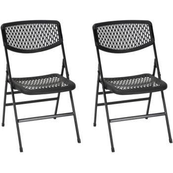 Ultra Comfort Plastic Folding Garden Chair Commercial XL Black 2 Pack - Cosco