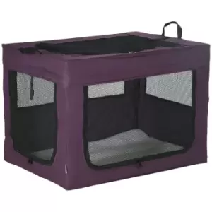 PawHut 80cm Foldable Pet Carrier w/ Cushion for Small Medium Dogs - Purple